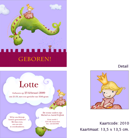 Detail Draak met prinsesje